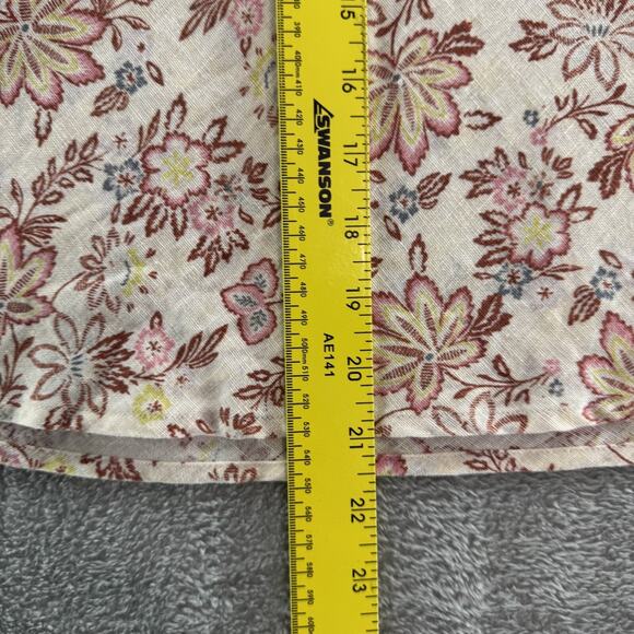 J Jill Skirt Women XSP Beige Red Floral Linen Pullon Elastic Waist Short Coastal - Picture 5 of 7